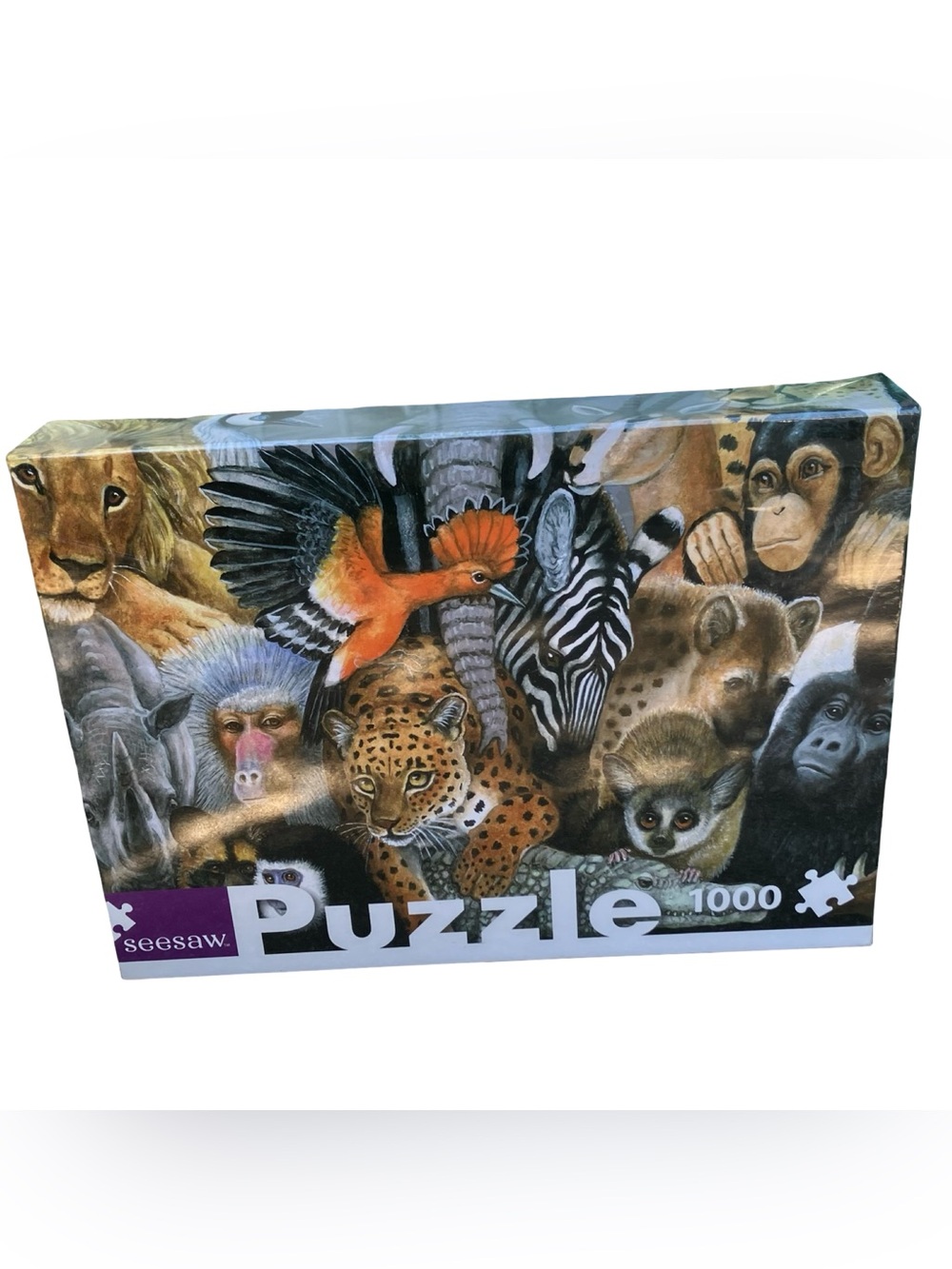 Seesaw Animal Safari Jigsaw Puzzle 1000 Piece 19.7"x26.8" New Sealed Lion Lemurs